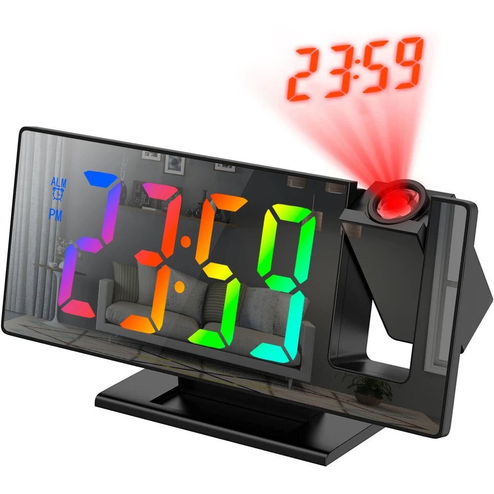 Horloge Numérique chambre | Réveil LED Projecteur