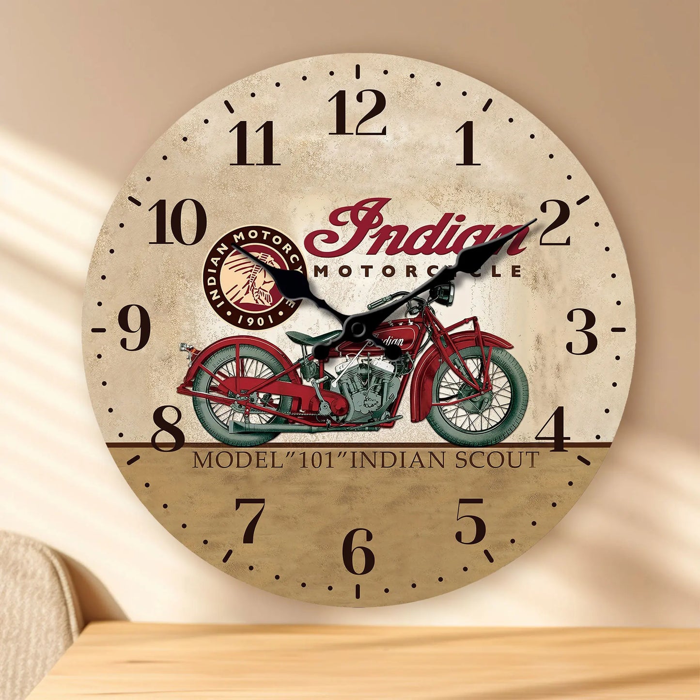 Horloge Murale Moto | Indian Vintage