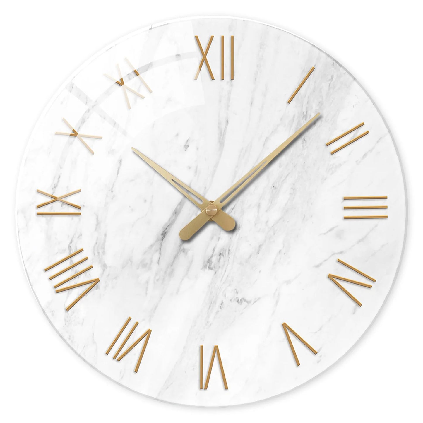 Horloge Murale Blanche | Marbre & Or