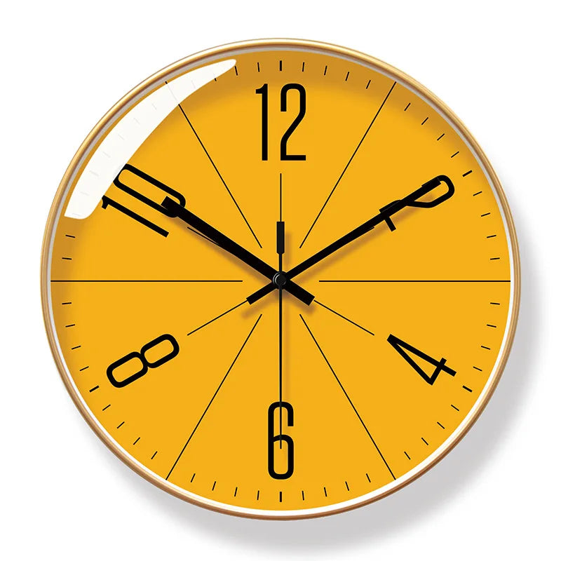 Horloge Murale Moderne | Jaune Soleil