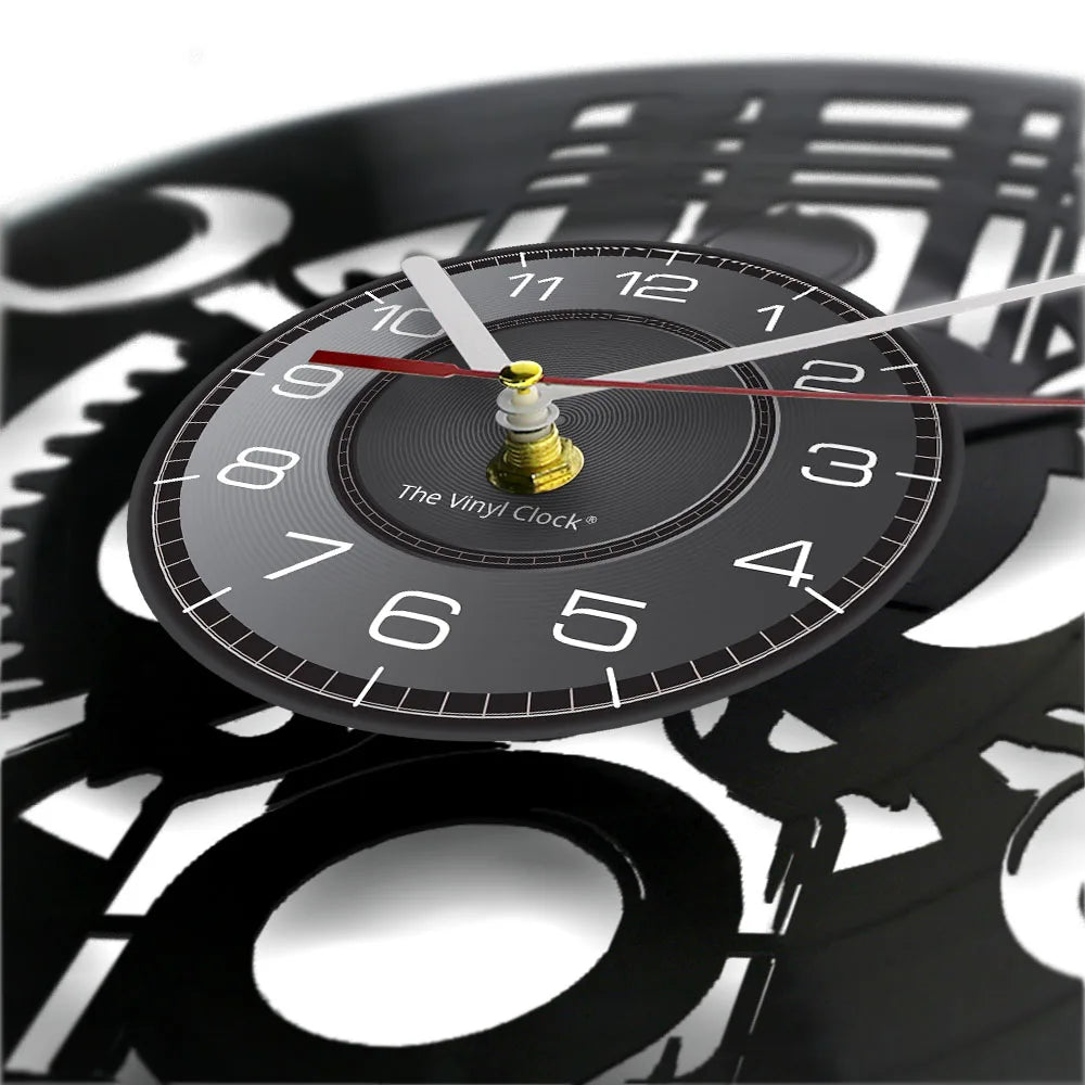 Horloge Murale Moto | Vinyle Piston