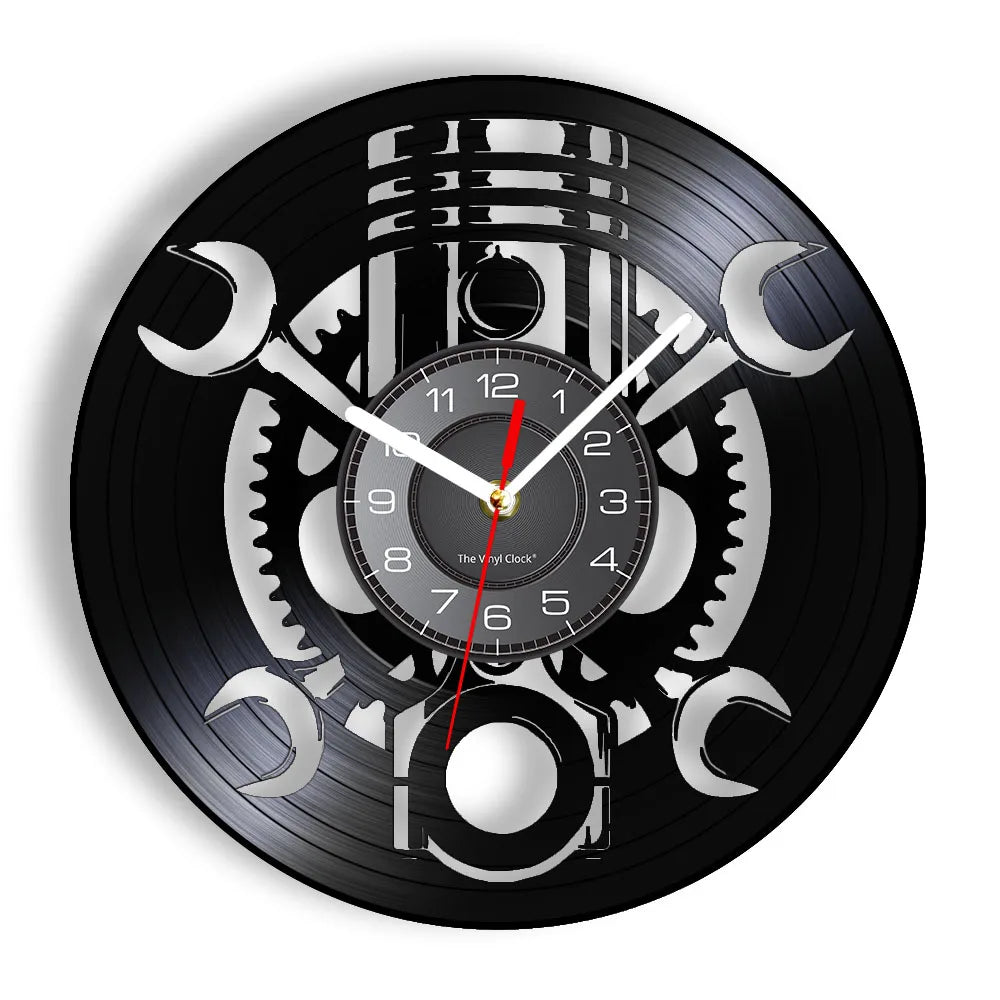 Horloge Murale Moto | Vinyle Piston