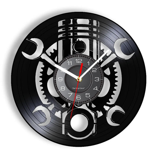 Horloge Murale Moto | Vinyle Piston