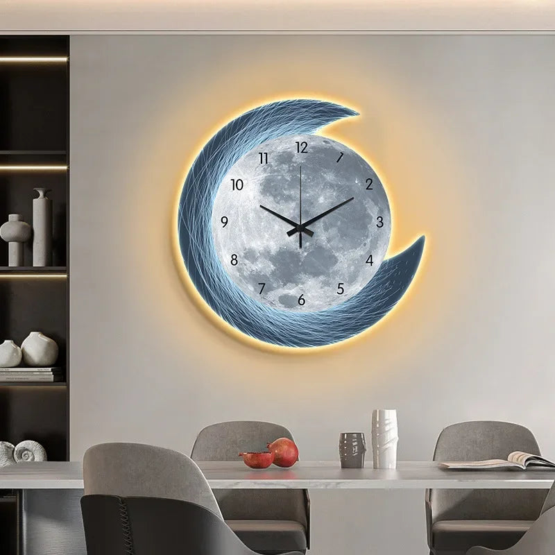 Horloge Murale design | Lune Lumineuse