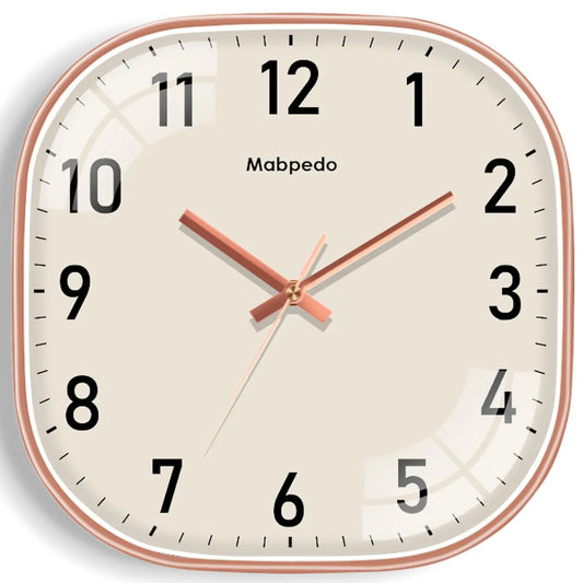 Horloge murale Carré | Beige Doré