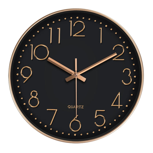 Horloge Murale Moderne | Élégance Noir & Or