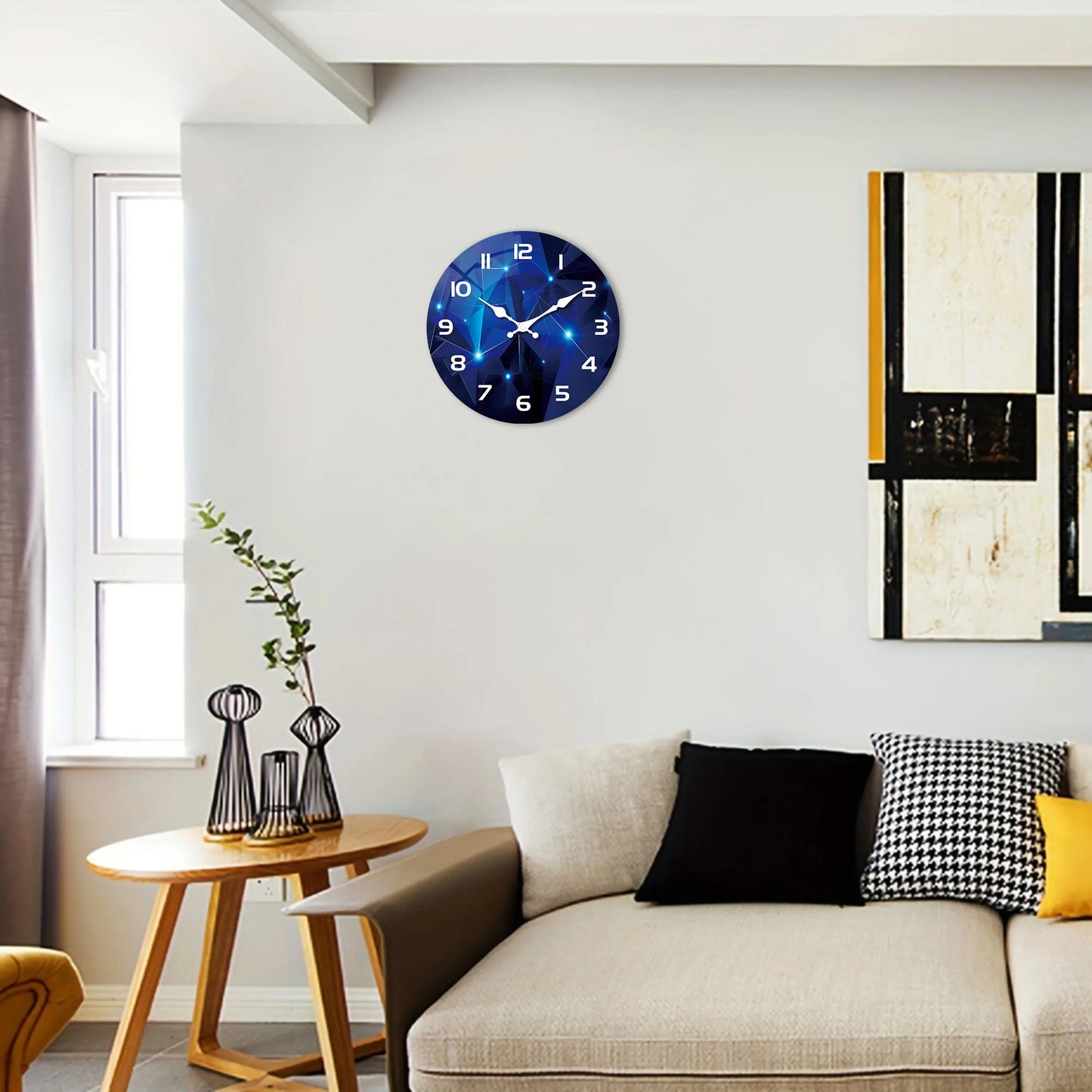 Horloge Murale Bleu | Géométrique