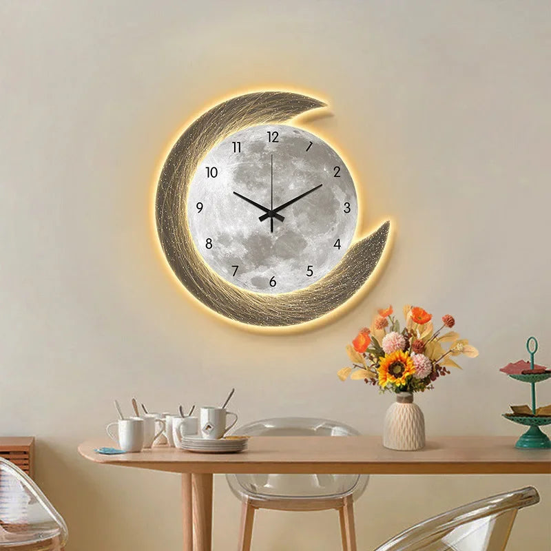 Horloge Murale design | Lune Lumineuse