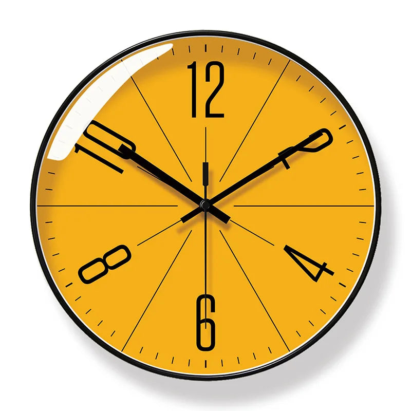 Horloge Murale Moderne | Jaune et Noir