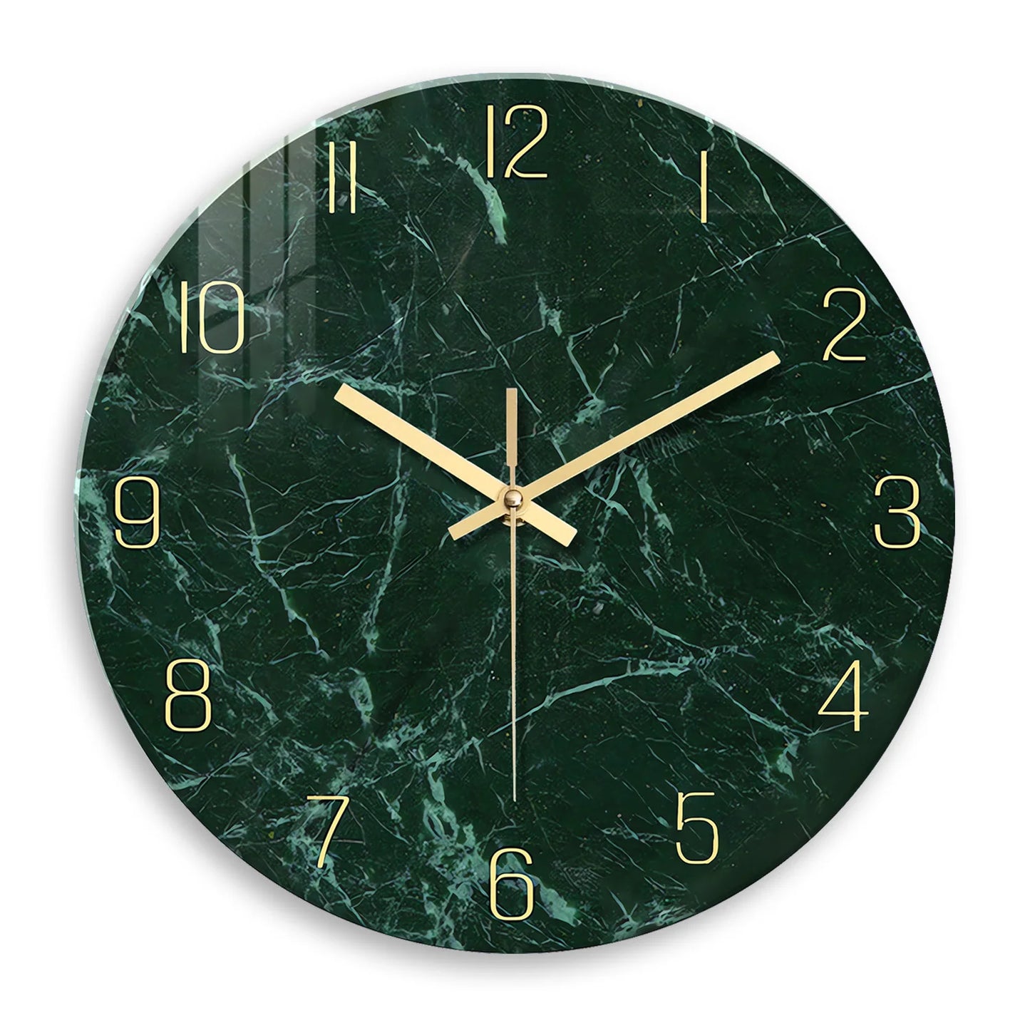 Horloge Murale Verte | Effet marbre