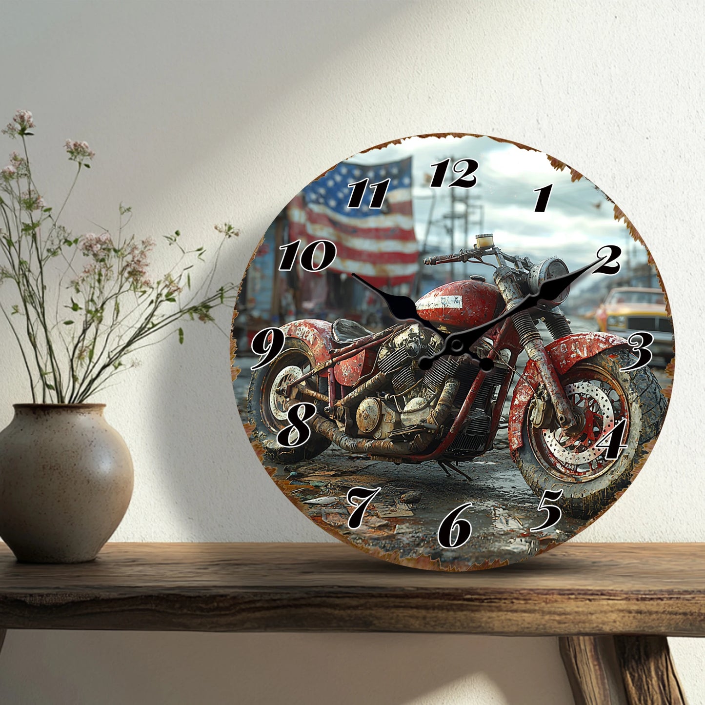 Horloge Murale Moto | Vintage Américaine