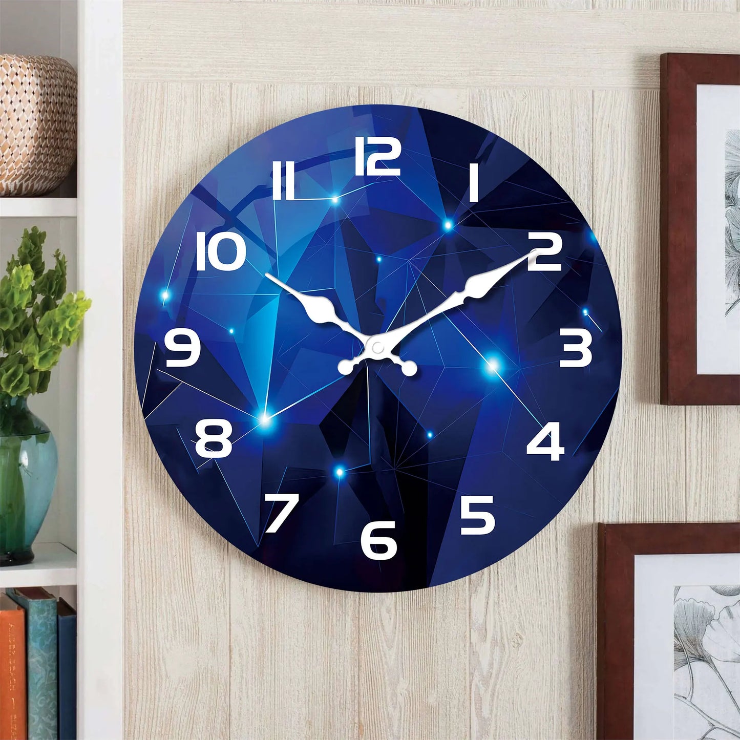 Horloge Murale Bleu | Géométrique