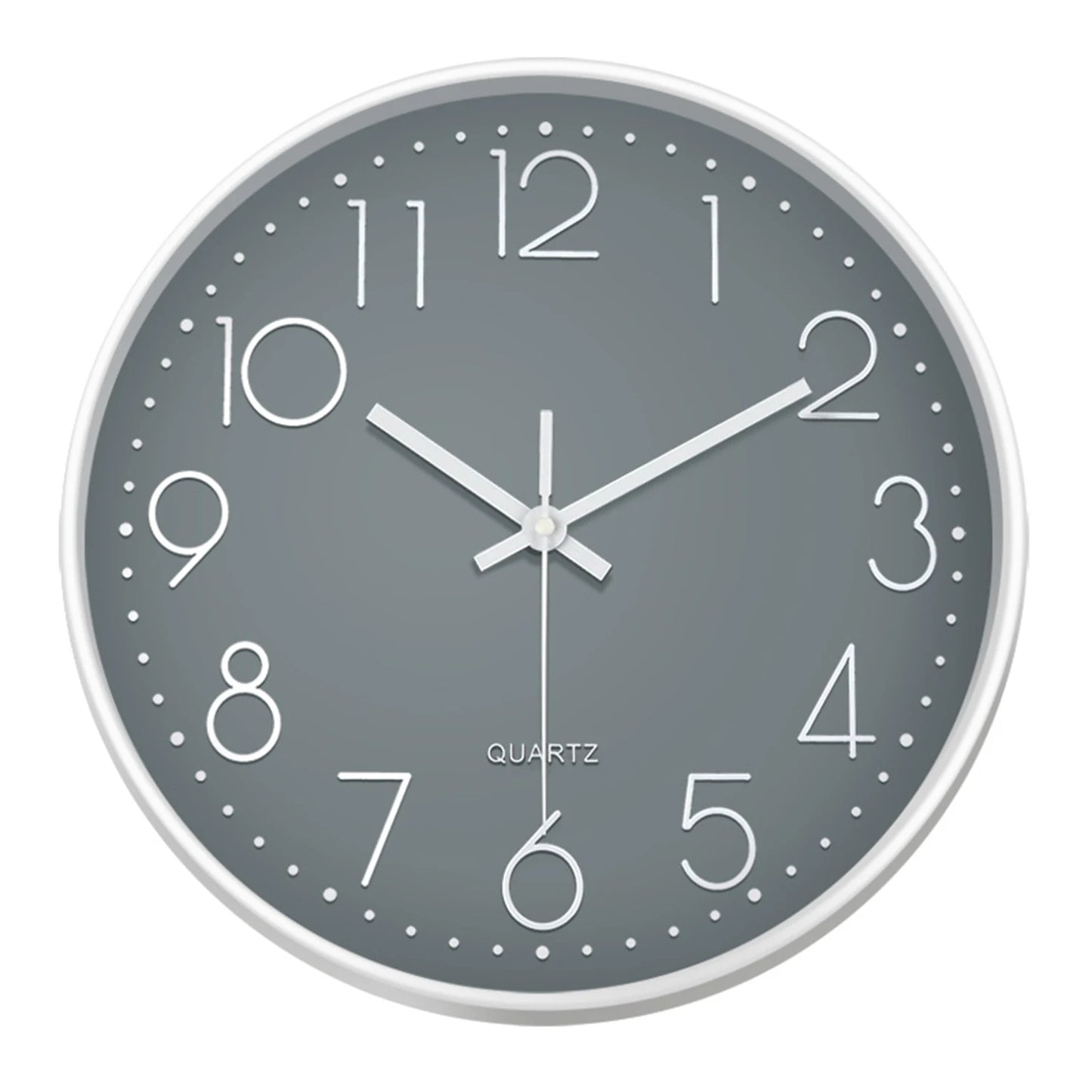 Horloge Murale Moderne | Gris & Blanc
