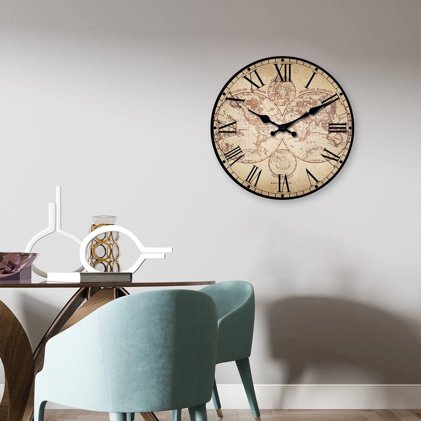 Horloge Murale Bois | Carte du Monde