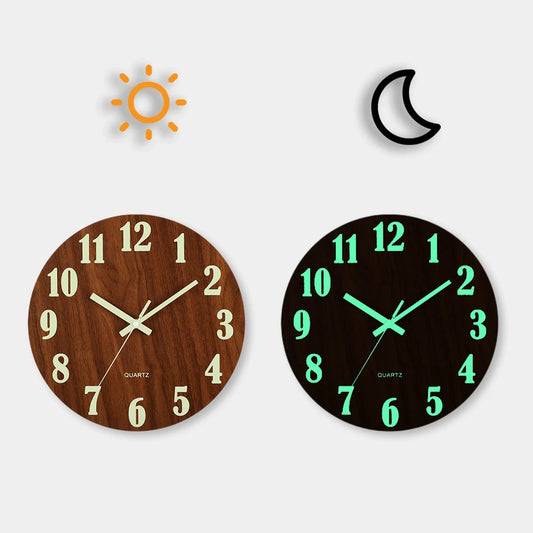 Horloge Murale Bois | Lisible Jour & Nuit