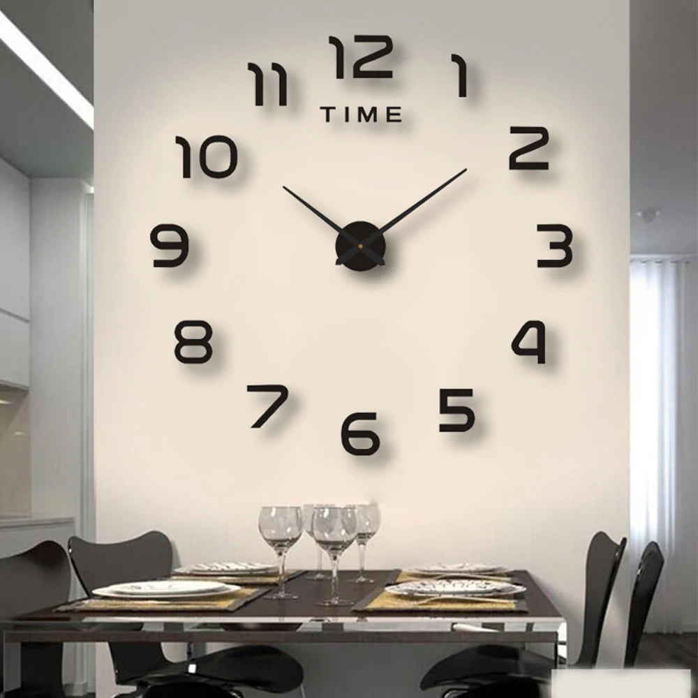 Grande Horloge Murale |Chiffres Adhésifs