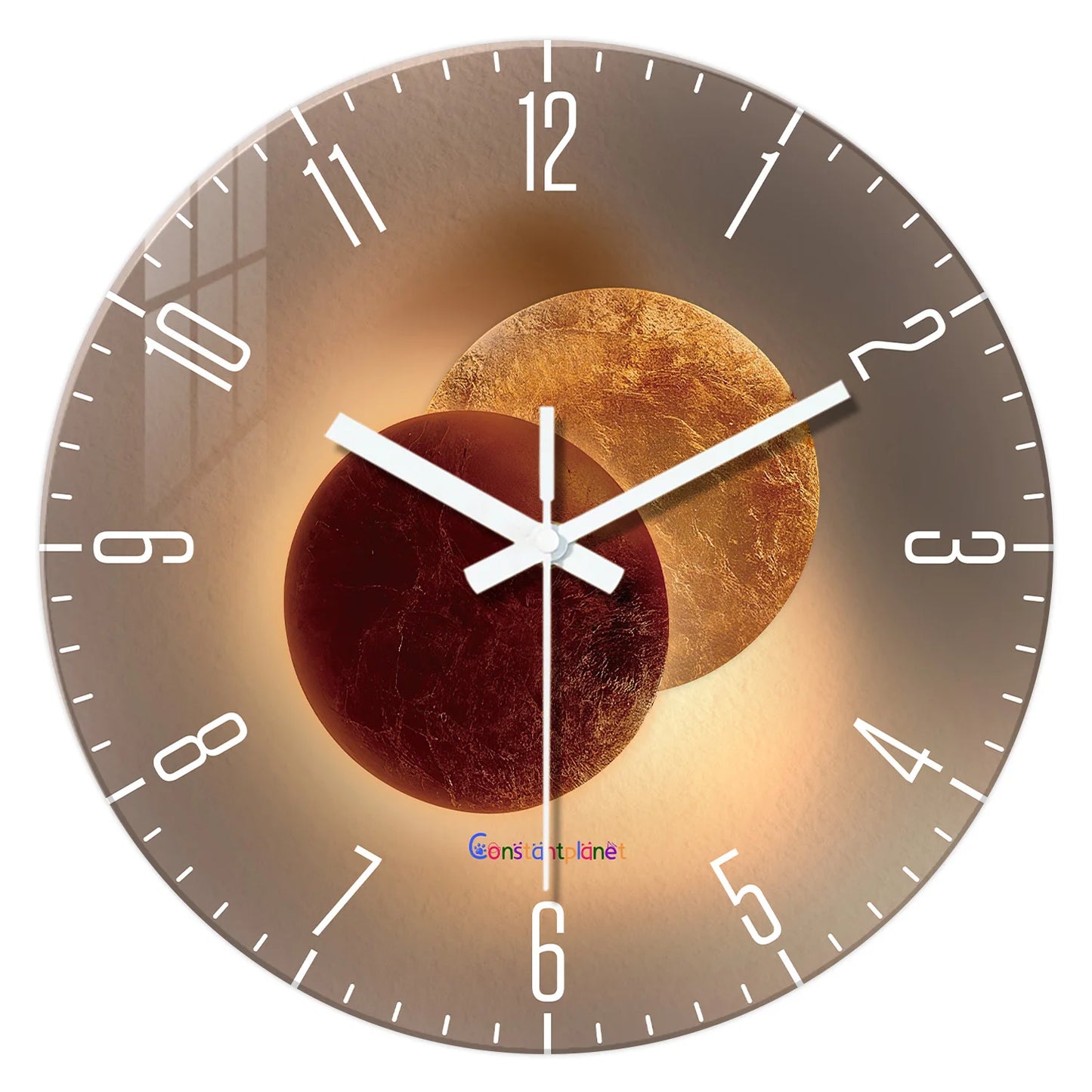 Horloge Murale Décorative | Planètes Dorées