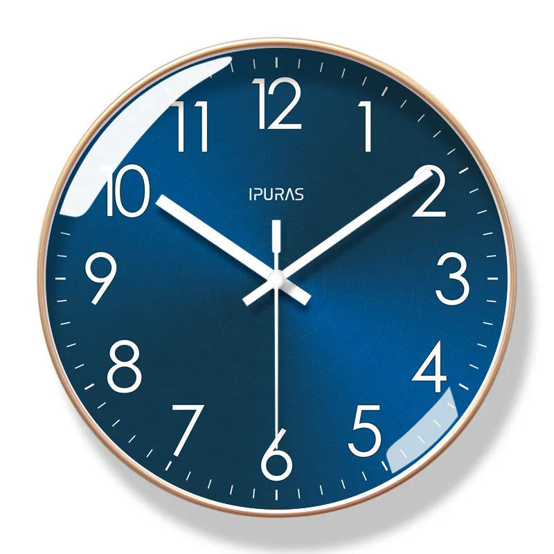 Horloge Murale Moderne | Bleu doré